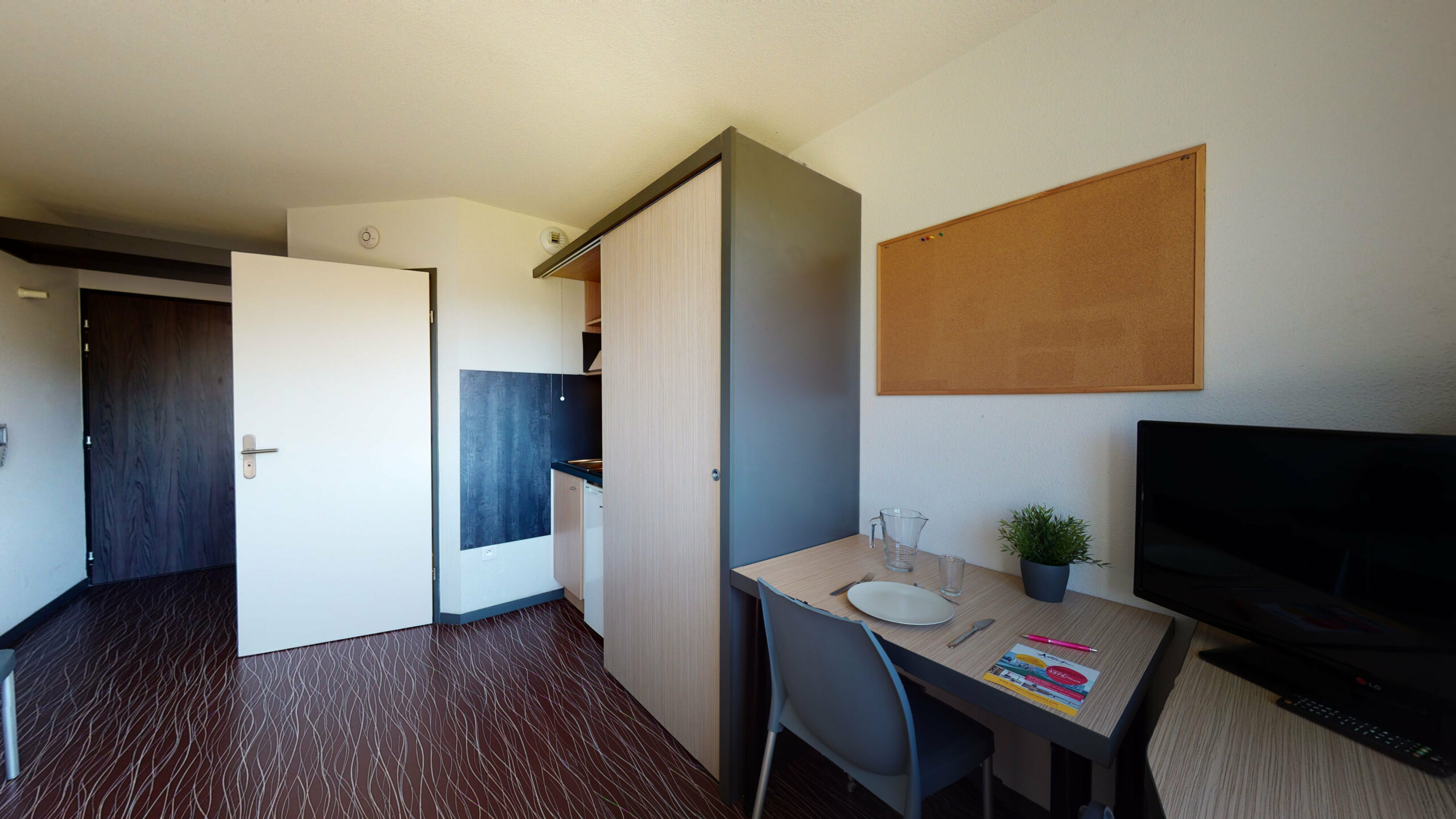Furnished student studio with kitchenette at the Artemisia residence in Toulouse