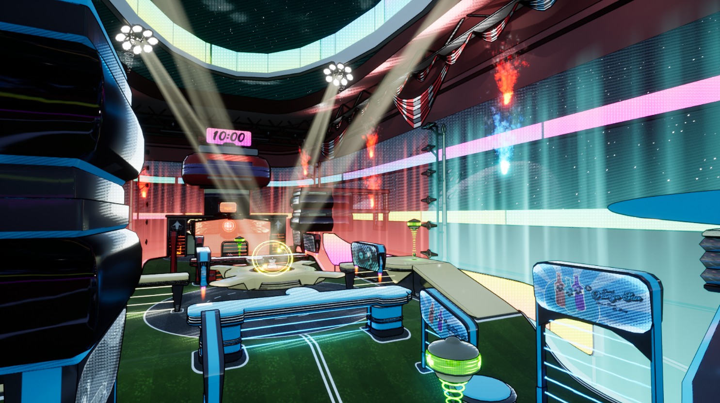 Scène de jeu vidéo futuriste créée par les étudiants en formation Jeu Vidéo ESMA 3D