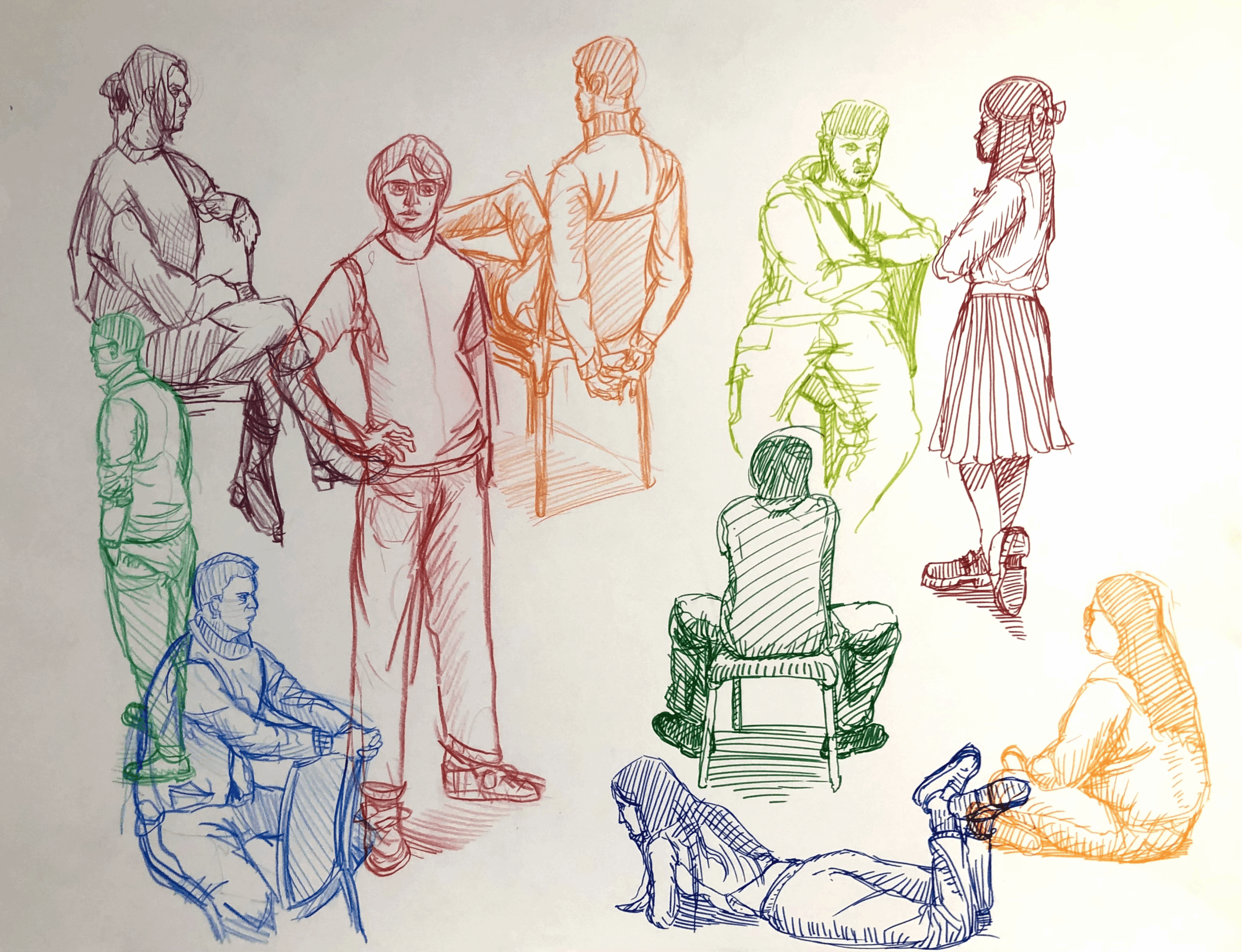 Croquis d’étudiants en situation de dessin d’observation – Prépa Entertainment ESMA 3D